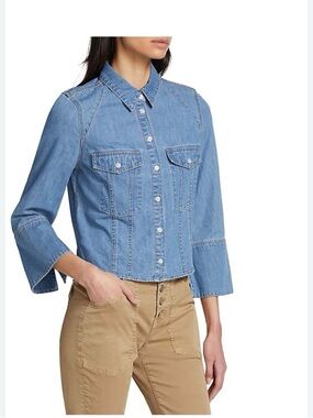 Veronica Beard Iceberg Tivi Denim Shirt